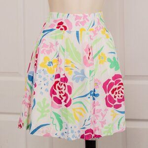 Southern Tide Cotton Pleated Floral Skirt with Pockets!